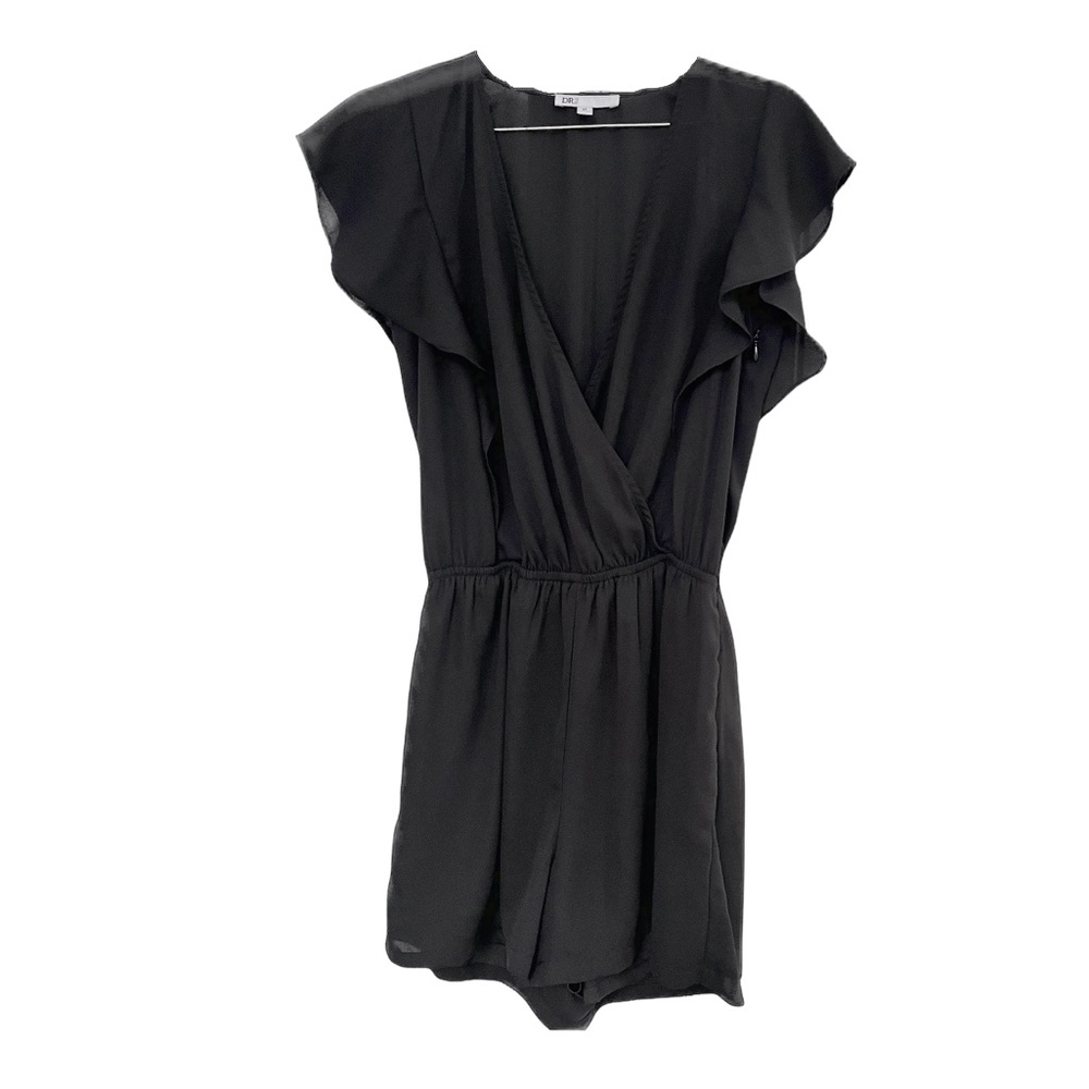 DR2 by Daniel Rainn Black Romper with Surplice Neck - Size XS